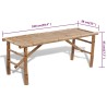Table de brasserie avec 2 bancs 100 cm Bambou 524879524879