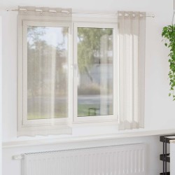 Rideau en Voile 2 pcs Couleur sable 175 x 140 cm Polyester 524885524885