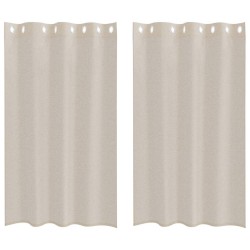 Rideau en Voile 2 pcs Couleur sable 175 x 140 cm Polyester 524885524885