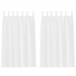 Rideau en Voile 2 pcs Blanc 175 x 140 cm Polyester 524893524893