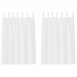 Rideau en Voile 2 pcs Blanc 140 x 140 cm Polyester 524894524894