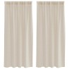 Rideau en Voile 2 pcs Couleur sable 175 x 140 cm Polyester 524895524895