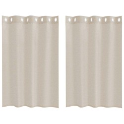 Rideau en Voile 2 pcs Couleur sable 140 x 140 cm Polyester 524898524898