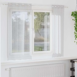 Rideau en Voile 2 pcs Gris clair 175 x 140 cm Polyester 524899524899