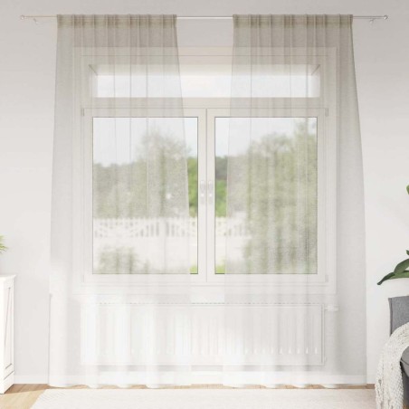 Rideau en Voile 2 pcs Crème 225 x 140 cm Polyester 524901524901