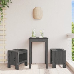 Tabourets de jardin lot de 2 gris 40x36x45 cm bois massif pin 524908524908