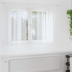 Rideau en Voile 2 pcs Blanc 140 x 140 cm Polyester 524916524916