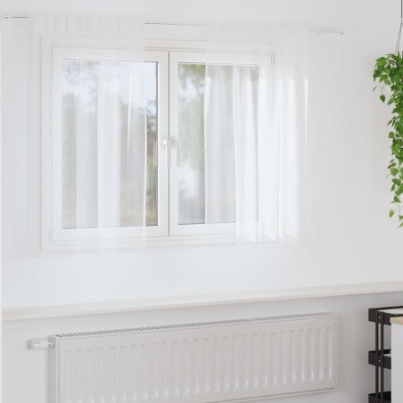 Rideau en Voile 2 pcs Blanc 140 x 140 cm Polyester 524916524916