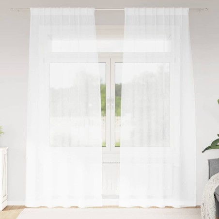 Rideau en Voile 2 pcs Blanc 245 x 140 cm Polyester 524917524917