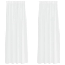 Rideau en Voile 2 pcs Blanc 225 x 140 cm Polyester 524918524918