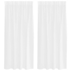 Rideau en Voile 2 pcs Blanc 175 x 140 cm Polyester 524919524919