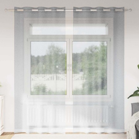 Rideau en Voile 2 pcs Gris foncé 245 x 140 cm Polyester 524922524922