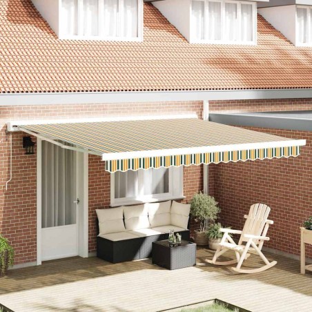 Toile de rechange pour auvent Vert et jaune 4 × 3 m Polyester 524942524942