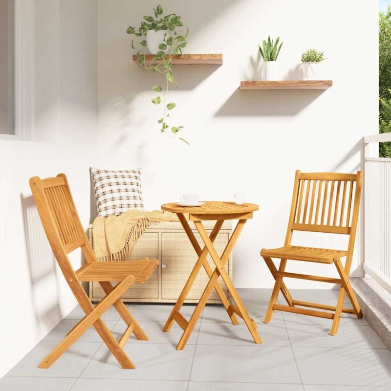 Ensemble bistro de jardin 3 pcs Marron Bois d'Acacia Massif 524981524981