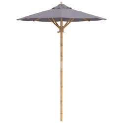 Parasol de jardin Gris foncé Ø 150 x 210 cm Bambou 525025525025