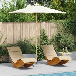 Parasol de jardin Blanc crème Ø 270 x 260 cm Bambou 525026525026