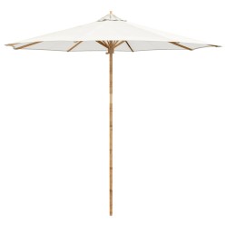 Parasol de jardin Blanc crème Ø 270 x 260 cm Bambou 525026525026
