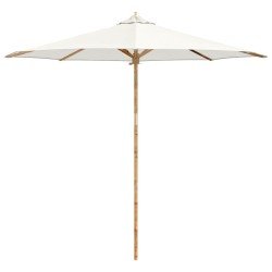 Parasol de jardin Blanc crème Ø 270 x 260 cm Bambou 525026525026