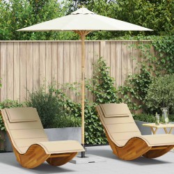 Parasol de jardin Blanc crème Ø 217 x 230 cm Bambou 525027525027