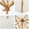 Parasol de jardin Blanc crème Ø 217 x 230 cm Bambou 525027525027