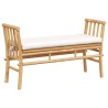 Banc de jardin avec coussin Marron 110 x 38 x 65cm Bambou 525028525028
