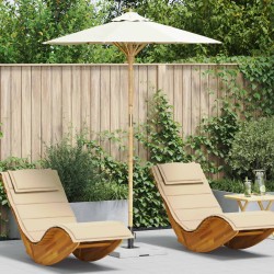 Parasol de jardin Blanc crème Ø 180 x 230 cm Bambou 525029525029