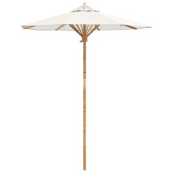 Parasol de jardin Blanc crème Ø 180 x 230 cm Bambou 525029525029