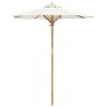 Parasol de jardin Blanc crème Ø 180 x 230 cm Bambou 525029525029