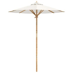 Parasol de jardin Blanc crème Ø 180 x 230 cm Bambou 525029525029
