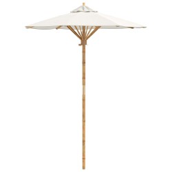 Parasol de jardin Blanc crème Ø 150 x 210 cm Bambou 525030525030