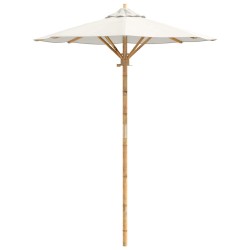 Parasol de jardin Blanc crème Ø 150 x 210 cm Bambou 525030525030