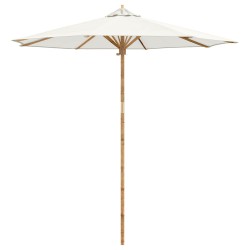 Parasol de jardin Blanc crème Ø 240 x 260 cm Bambou 525032525032