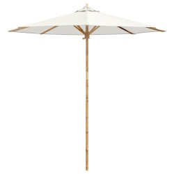 Parasol de jardin Blanc crème Ø 240 x 260 cm Bambou 525032525032