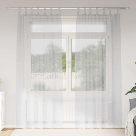 Rideau en Voile 2 pcs Gris clair 260 x 140 cm Polyester 525034525034