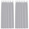 Rideau en Voile 2 pcs Gris foncé 225 x 140 cm Polyester 525037525037