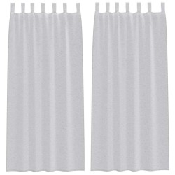 Rideau en Voile 2 pcs Gris clair 225 x 140 cm Polyester 525040525040