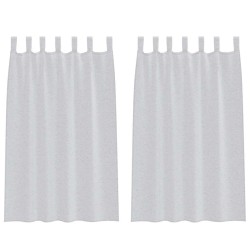 Rideau en Voile 2 pcs Gris clair 175 x 140 cm Polyester 525041525041