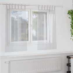 Rideau en Voile 2 pcs Gris clair 140 x 140 cm Polyester 525042525042