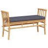 Banc de jardin avec coussin Marron 110 x 38 x 65cm Bambou 525044525044