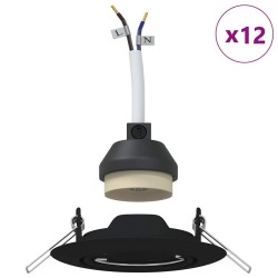 Projecteur 12 pcs Noir 9 x 9 x 2,5 cm Métal 525046525046