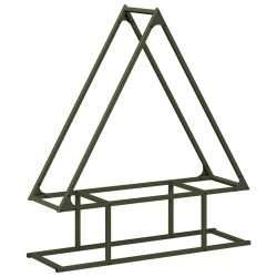 Portant de bois chauffage vert olive 80x25x90 cm 525100525100