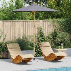 Parasol de jardin Gris foncé Ø 240 x 260 cm Bambou 525102525102
