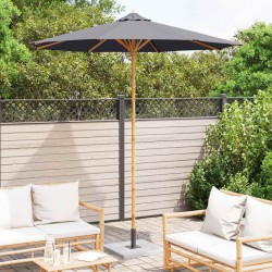 Parasol de jardin Gris foncé Ø 240 x 260 cm Bambou 525102525102