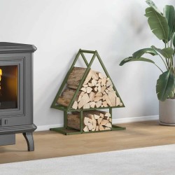 Portant de bois chauffage vert olive 50x25x60 cm 525112525112
