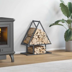 Portant de bois chauffage anthracite 50x25x60 cm 525113525113