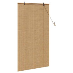 Store enrouleur avec des rideaux Marron 80 x 160 cm Bambou 525116525116