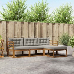 Ensemble de canapés d'extérieur 4 pcs Gris Naturel et Clair 525124525124