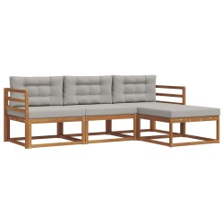 Ensemble de canapés d'extérieur 4 pcs Gris Naturel et Clair 525124525124