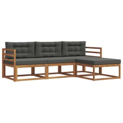 Ensemble de canapés d'extérieur 4 pcs Naturel et Anthracite 525129525129