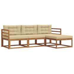 Ensemble de canapés d'extérieur 4 pcs Naturel et Beige 525131525131